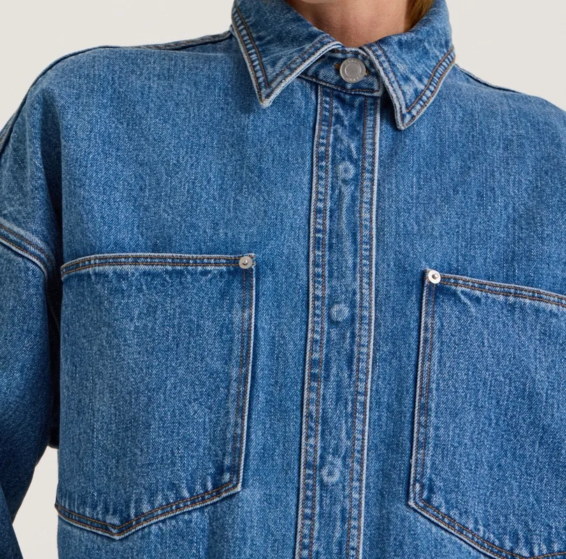 Indigo Wash Oversized Denim Shirts