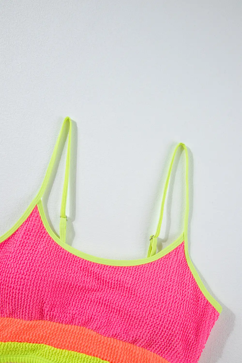 Blocked Pattern High Waisted Bikini Swim Set
