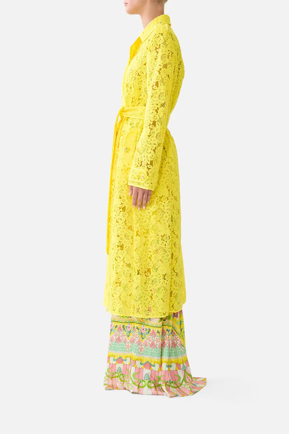 Printed Relaxed Trench Coat