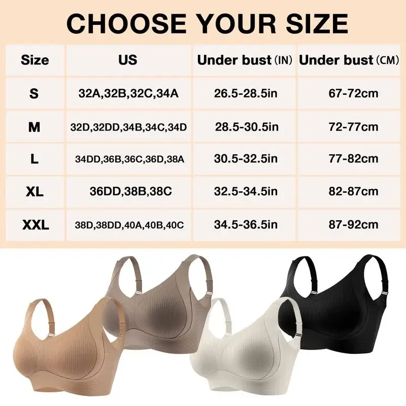Women’s Wireless Push-Up Bra – Soft & Breathable Comfort