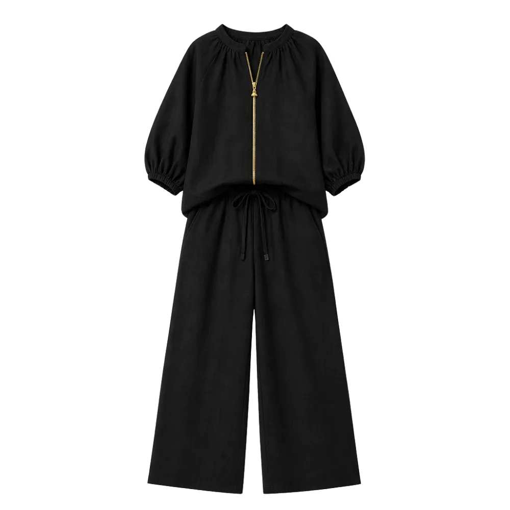 Zip Front Two Piece Set