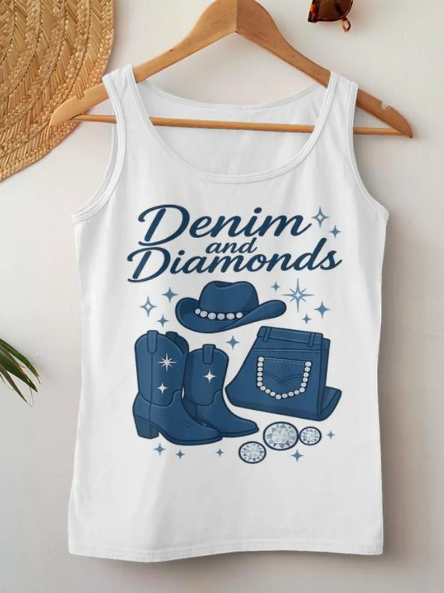 Country Western Cowgirl Printed Tank