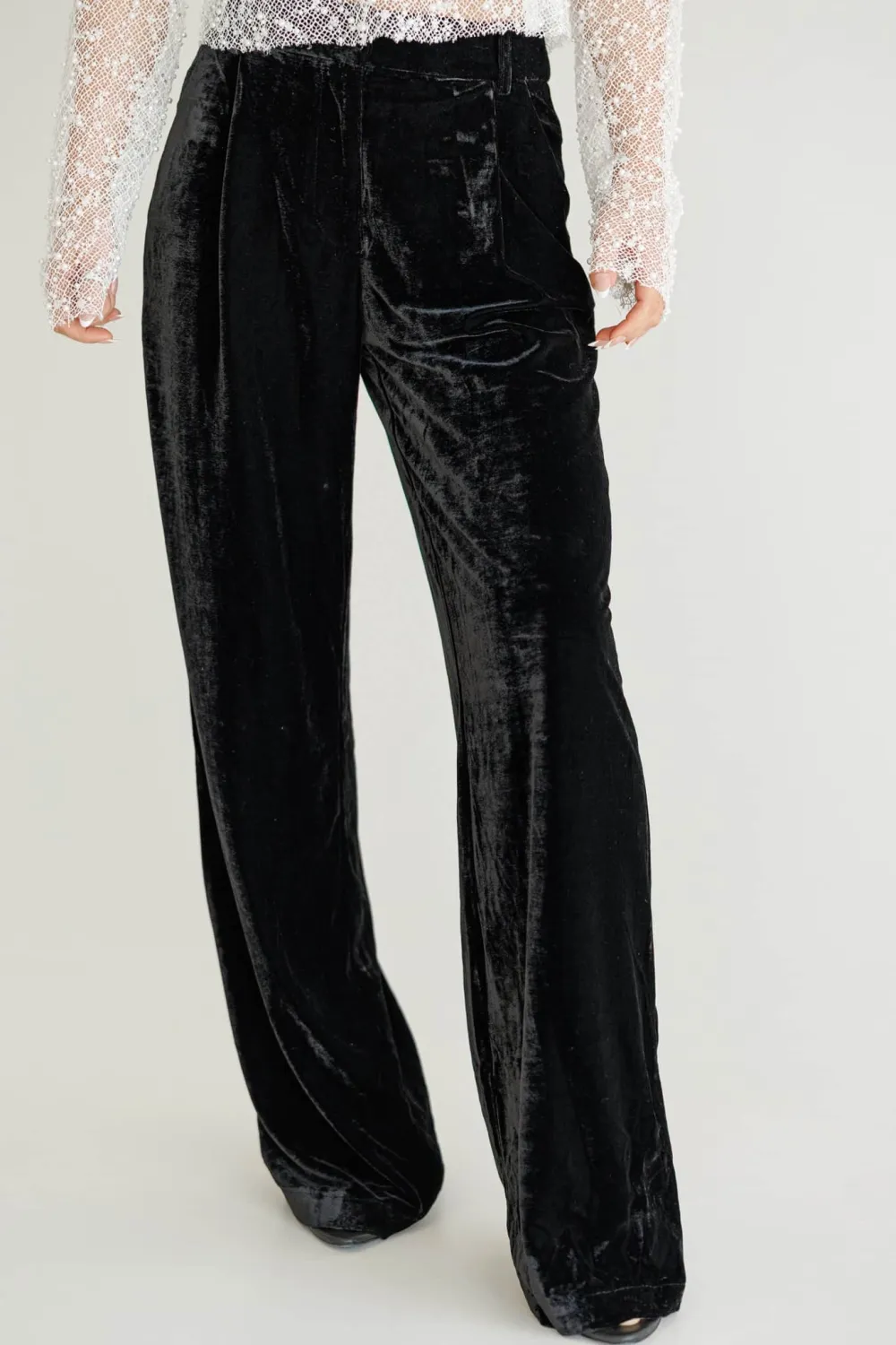 Straight-Leg Velvet Pants
