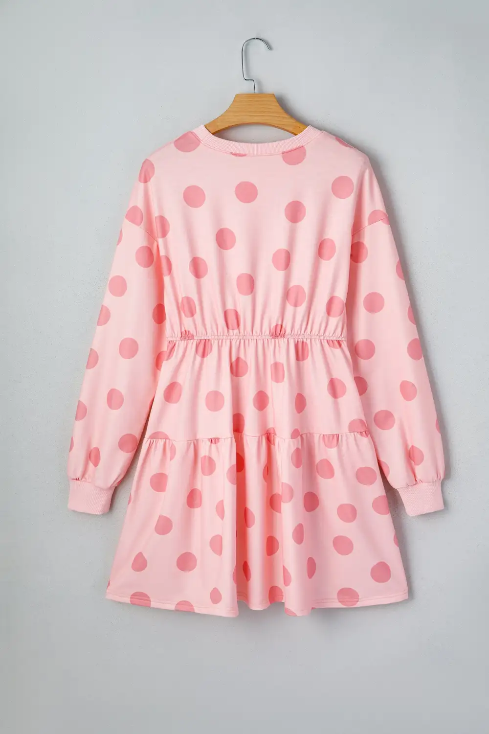 Polka Dot Printed Long Sleeve Mini Dress