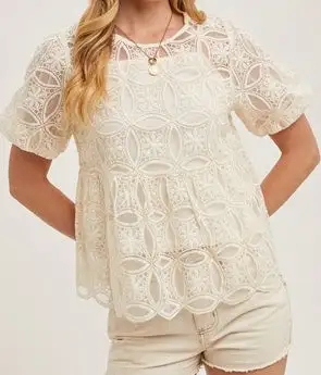 Crochet Balloon Sleeve Top