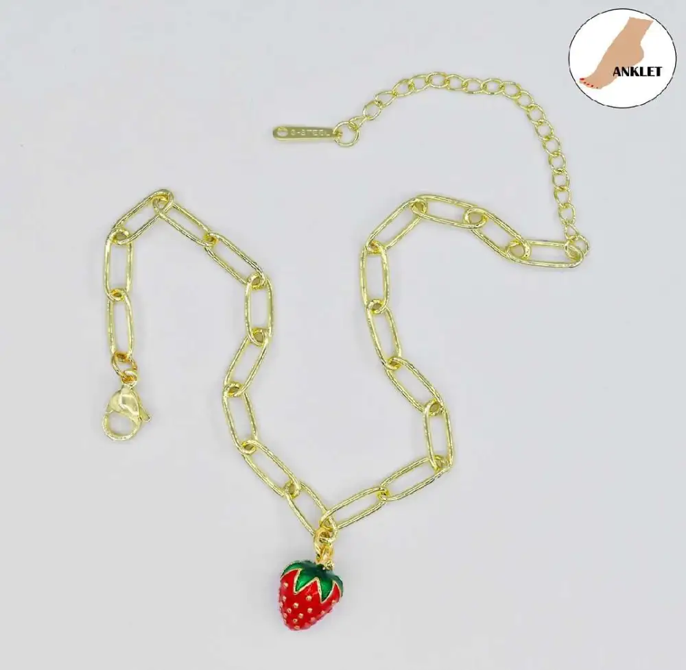 Refined Strawberry Charm Anklet