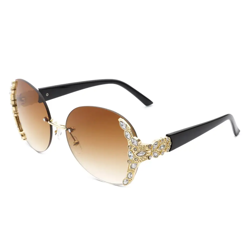 Simple Oval Round Frame Sunglasses
