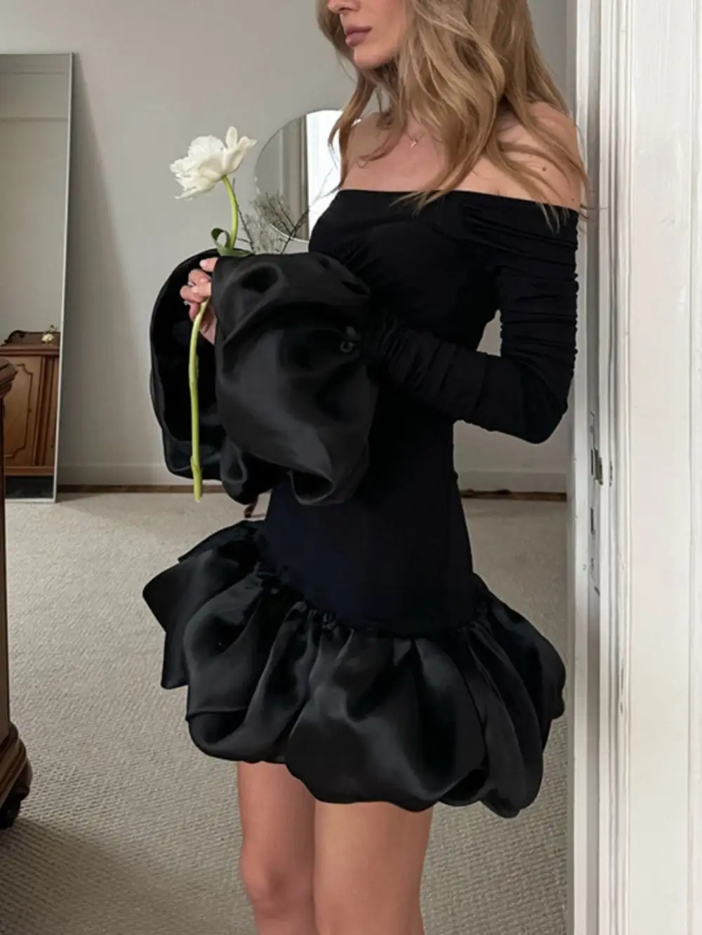 Soft Touch Ruffle Mini Dress
