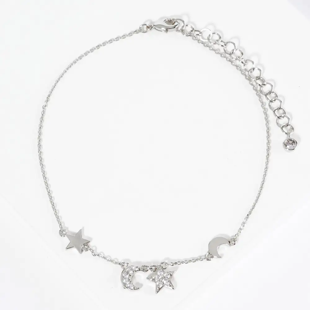 Graceful Crystal Accent Anklet