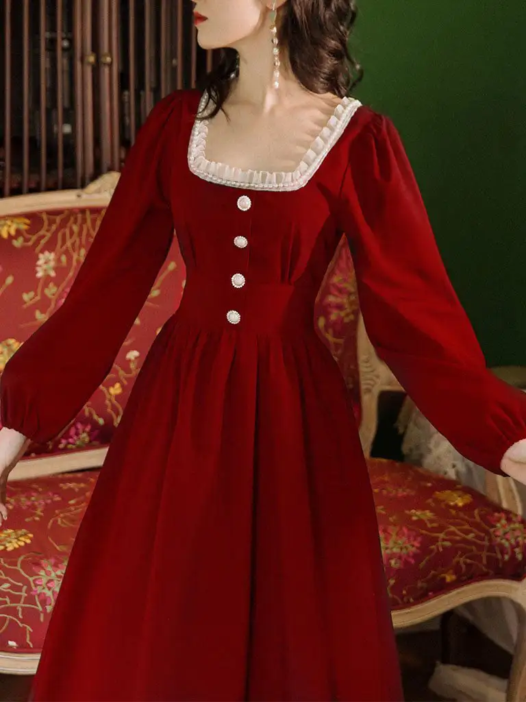 Lace Square Neck Swing Party Maxi Dress