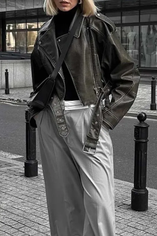 Cropped Leather Jacket