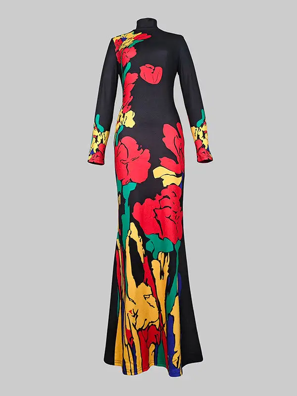 Skinny Neck Maxi Dress