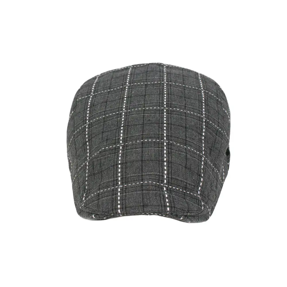 Cotton Plaid Golf Newsboy Cap
