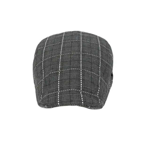 Cotton Plaid Golf Newsboy Cap