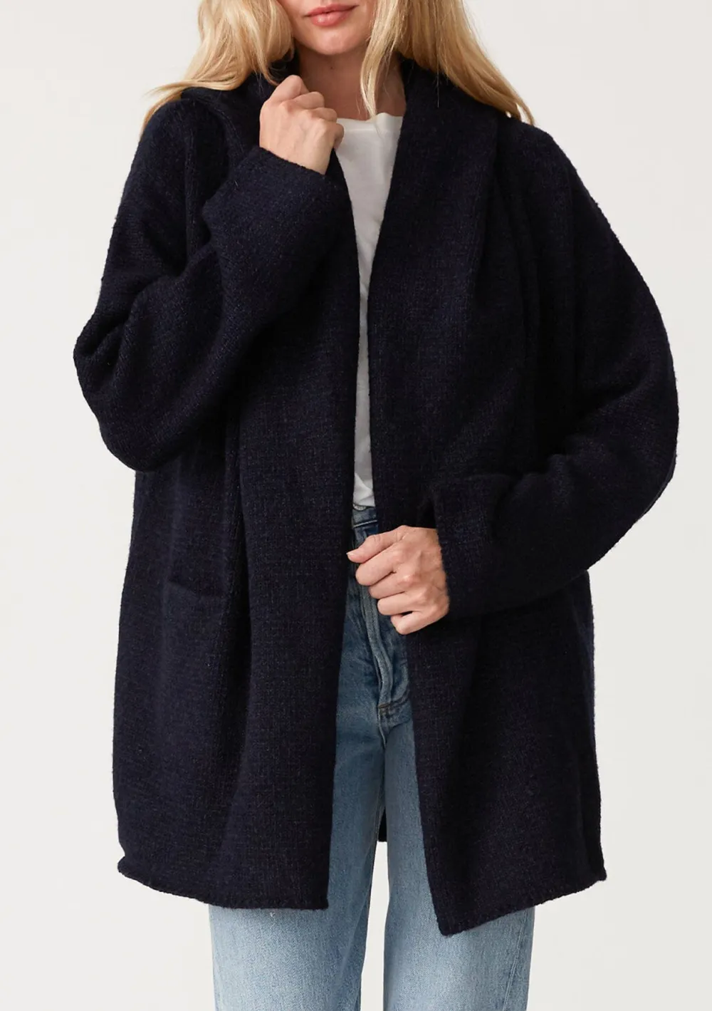 Open Front Drop Shoulder Coat