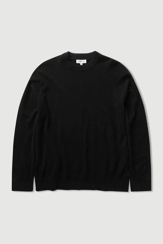 Black Cashmere Crew Neck Sweater