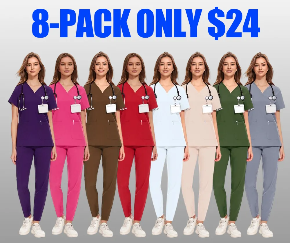 Women's V-Neck Workwear – Short Sleeve & Sleeveless Options with Inner Lining