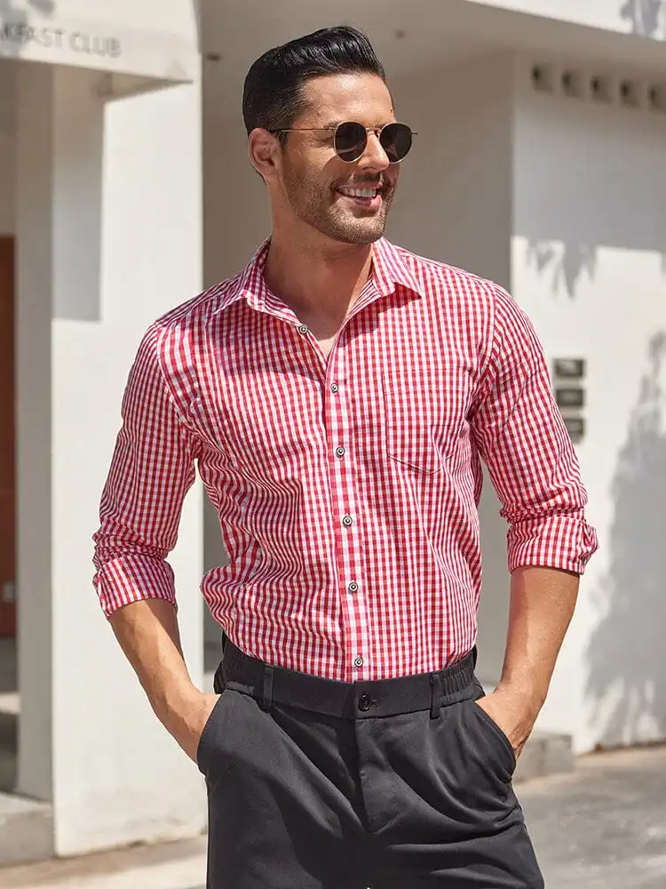 Casual Elegant Chequered Shirt Jeans