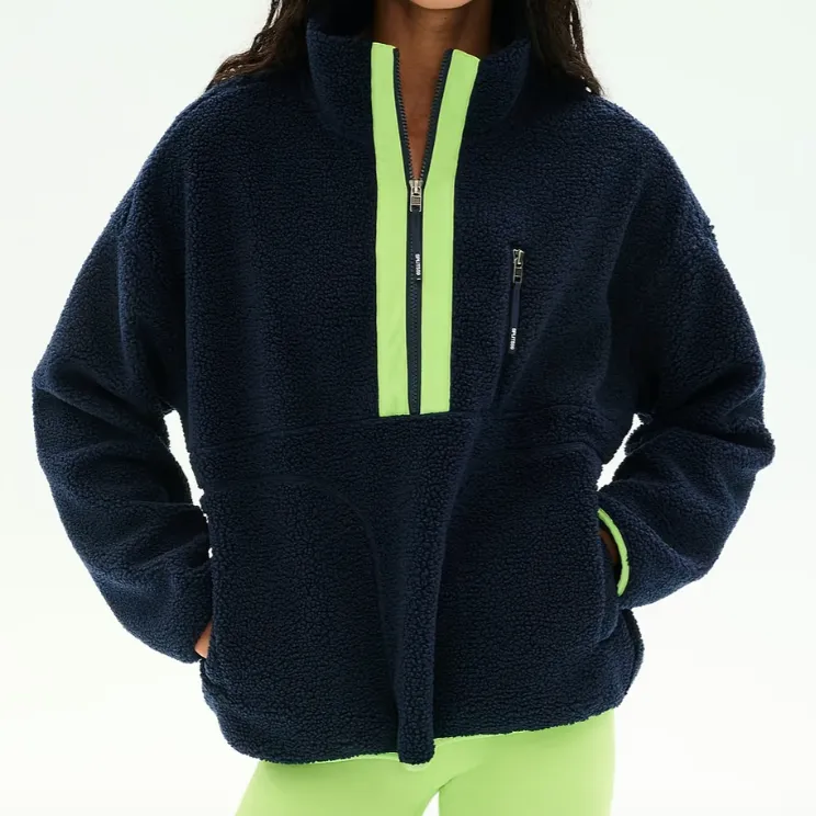 Sherpa Contrast Half-Zip Jacket