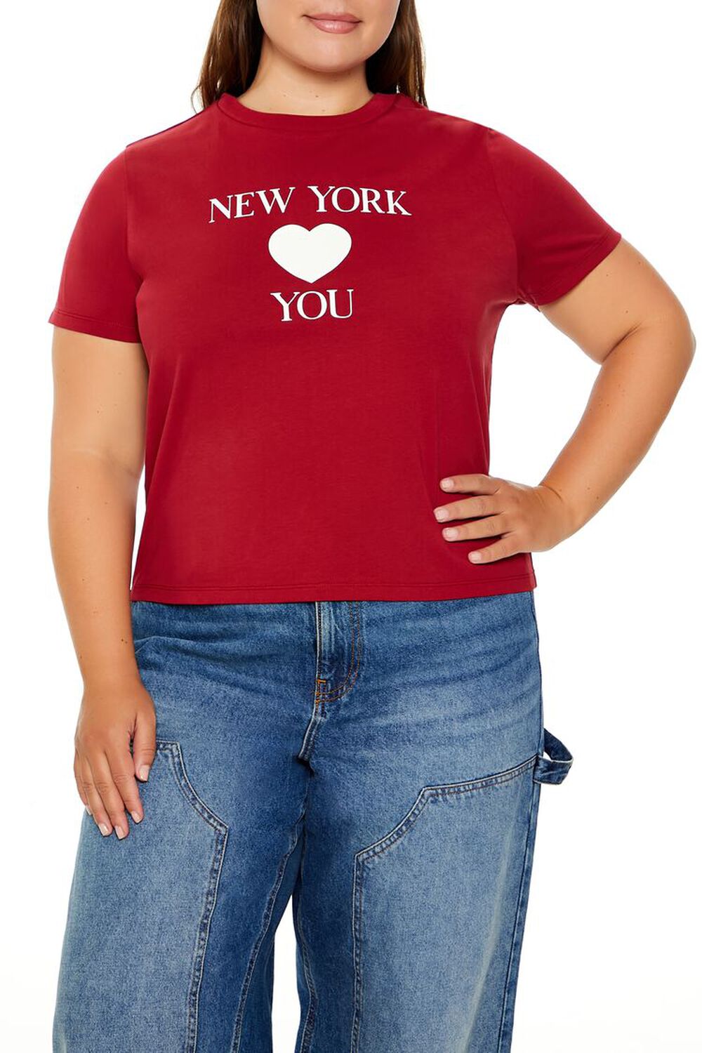 Plus Size New York Heart You Print T-Shirt