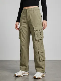 Core Utility Style Multi Pocket Finish Women's Multi Pocket Cargo Pants