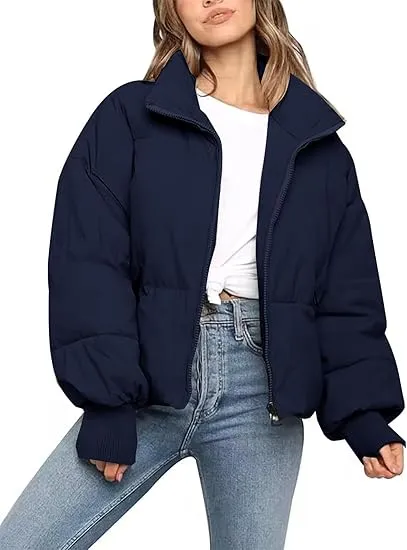 🧥 Winter Cropped Puffer Jacket for Women 2025 – Short, Warm & Effortlessly Stylish
