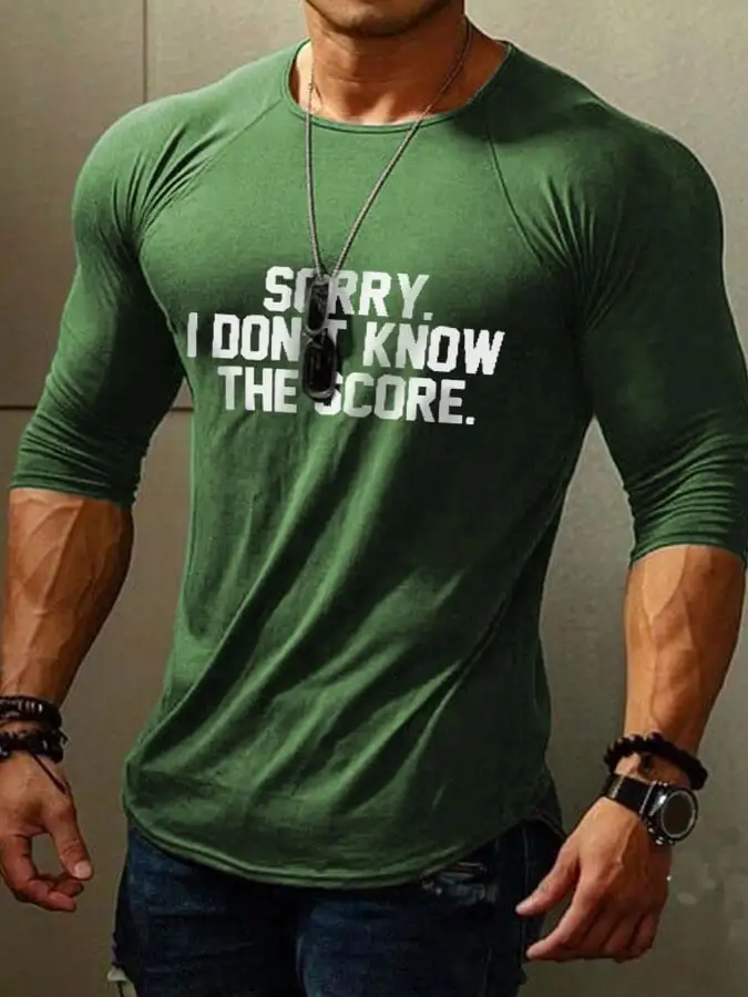 Men's Sorry I Don't Know The Score Print Long Sleeve T-Shirt
