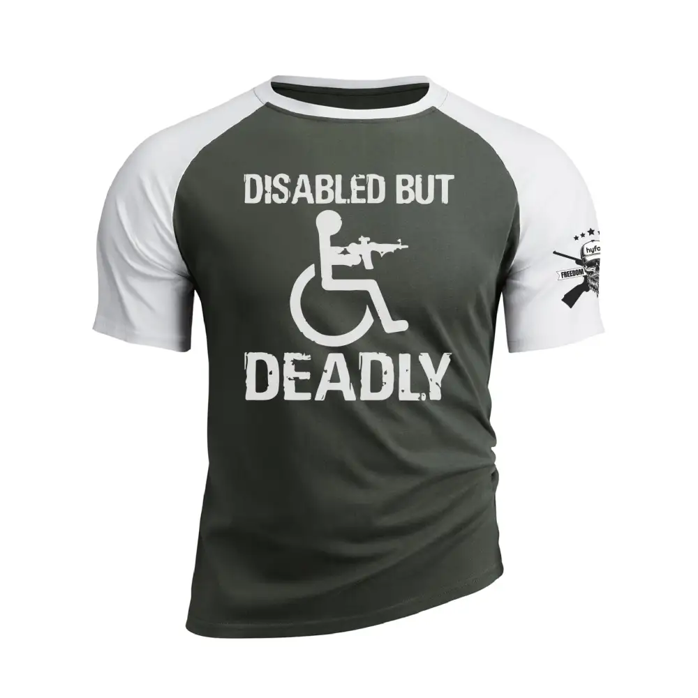 DISABLED BUT DEADLY RAGLAN GRAPHIC TEE
