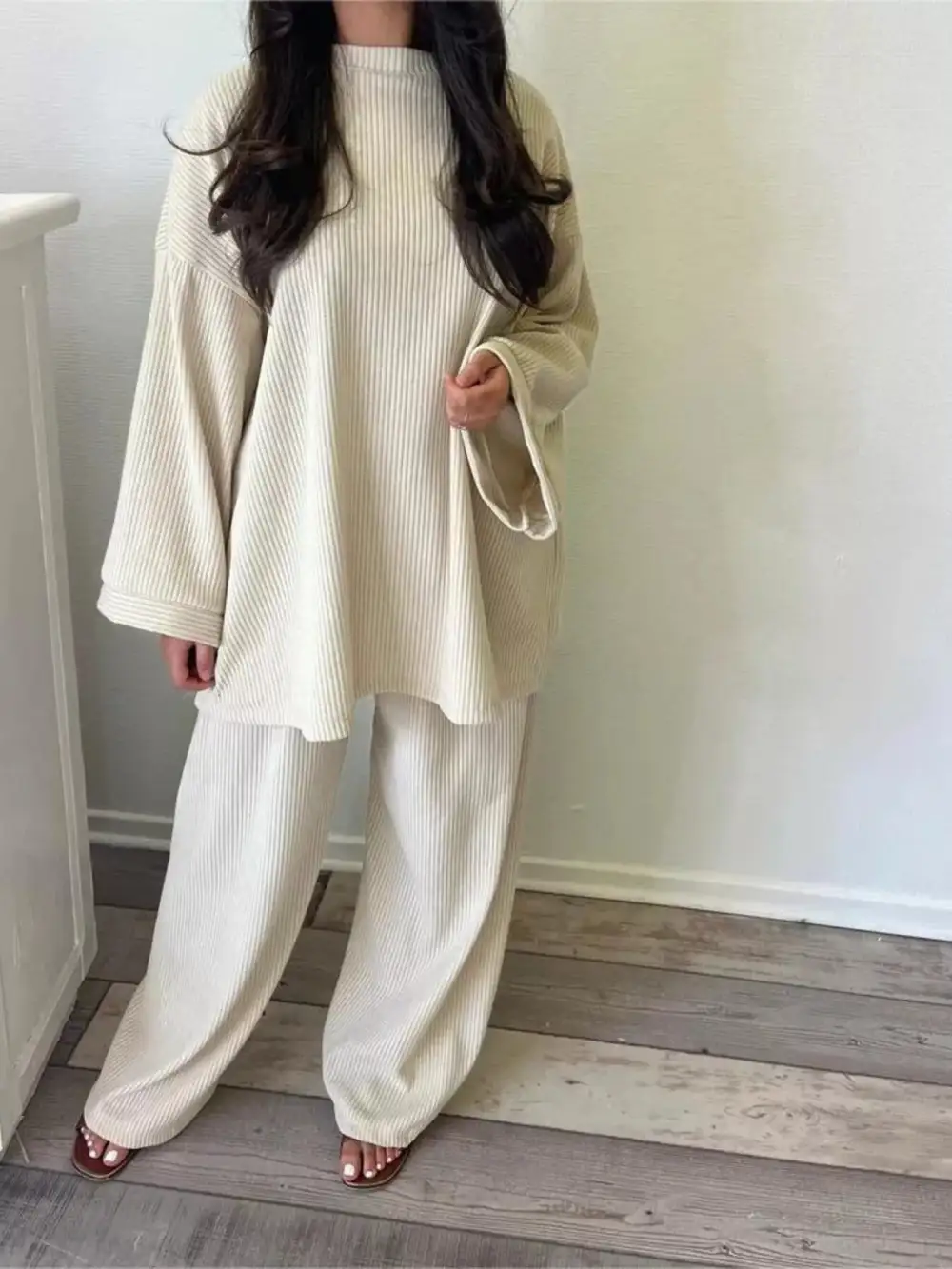 Relaxed Fit Corduroy Top and Pants Set