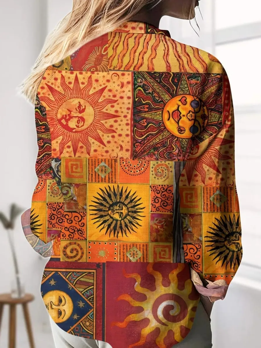 Boho Sun Patchwork Shirt