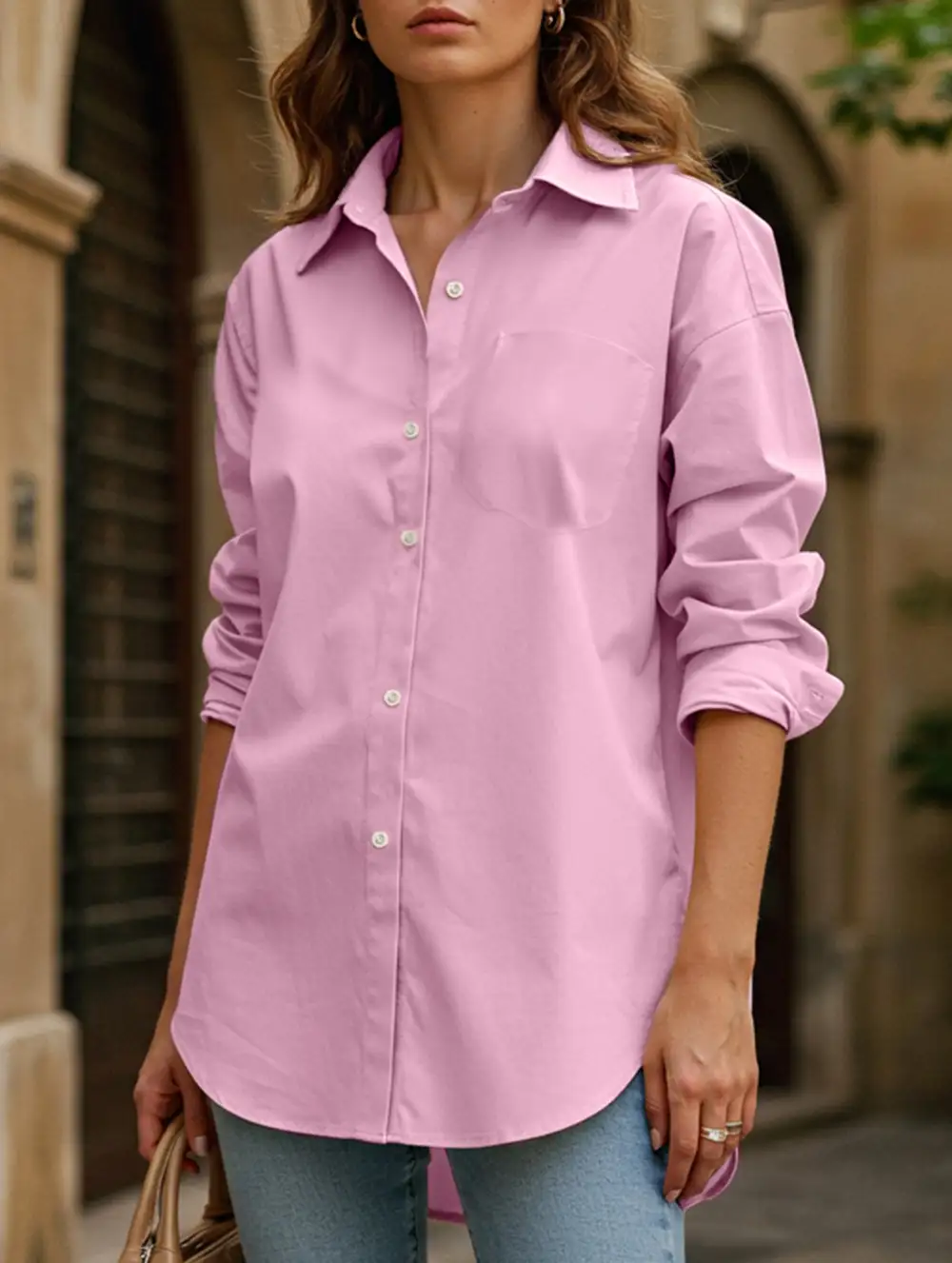Lapel Long-Sleeved Cardigan Shirt