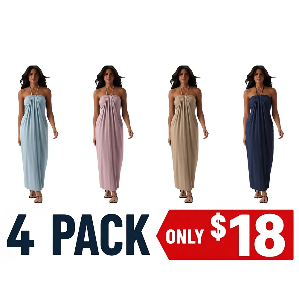 Halter Tie Back Maxi Dress with Pockets