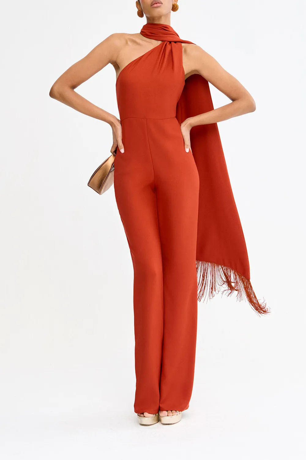 Women's Solid Color Halterneck Jumpsuit