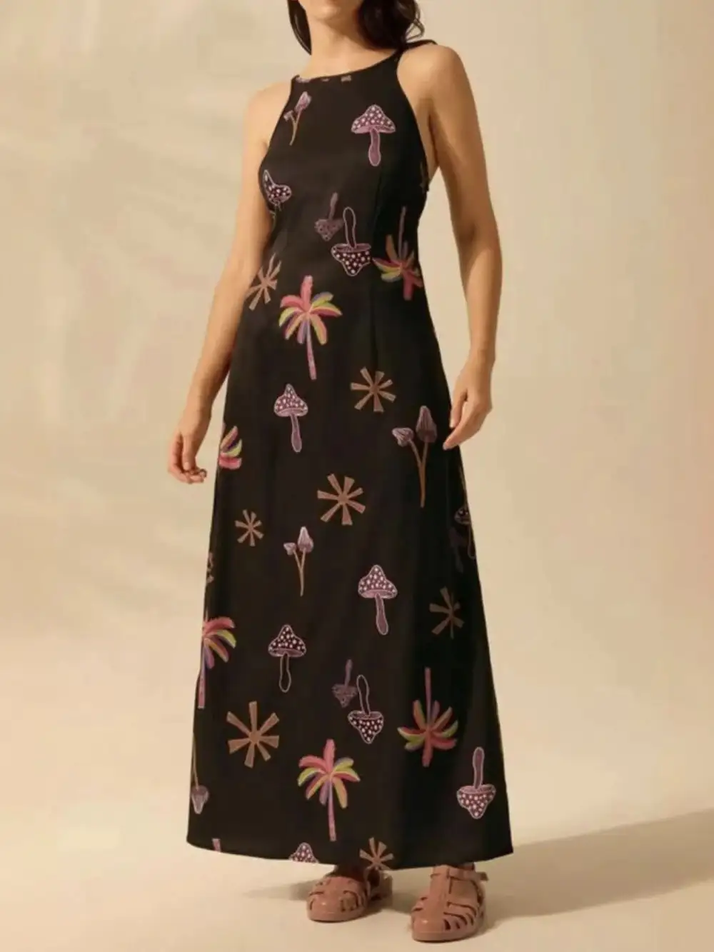 Sleeveless Printed Maxi Dress