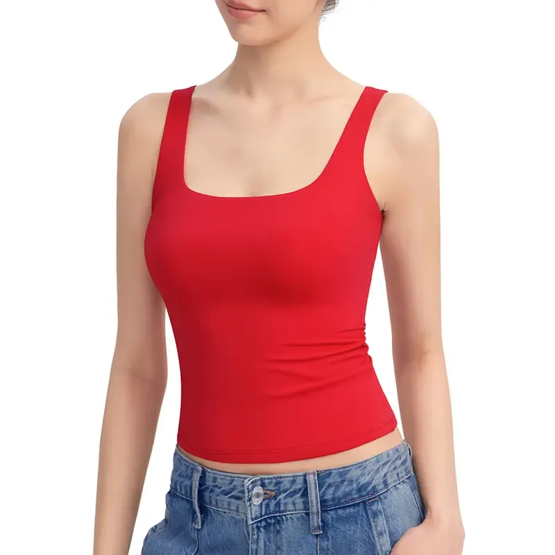 Women's Tank Top Sleeveless Double Lined Basic Tops