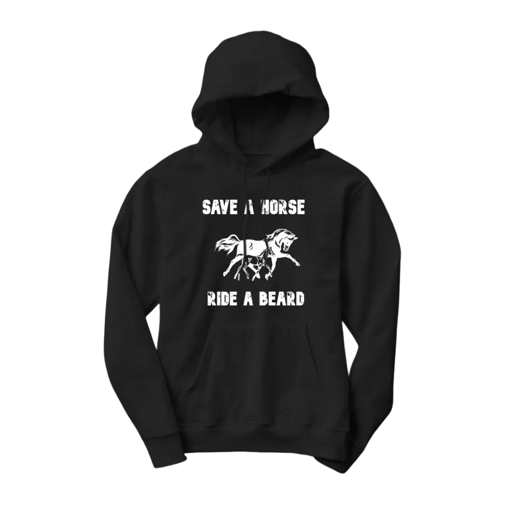 Save A Horse Ride A Beard Women‘s Horses Print Long Sleeves Hoodies