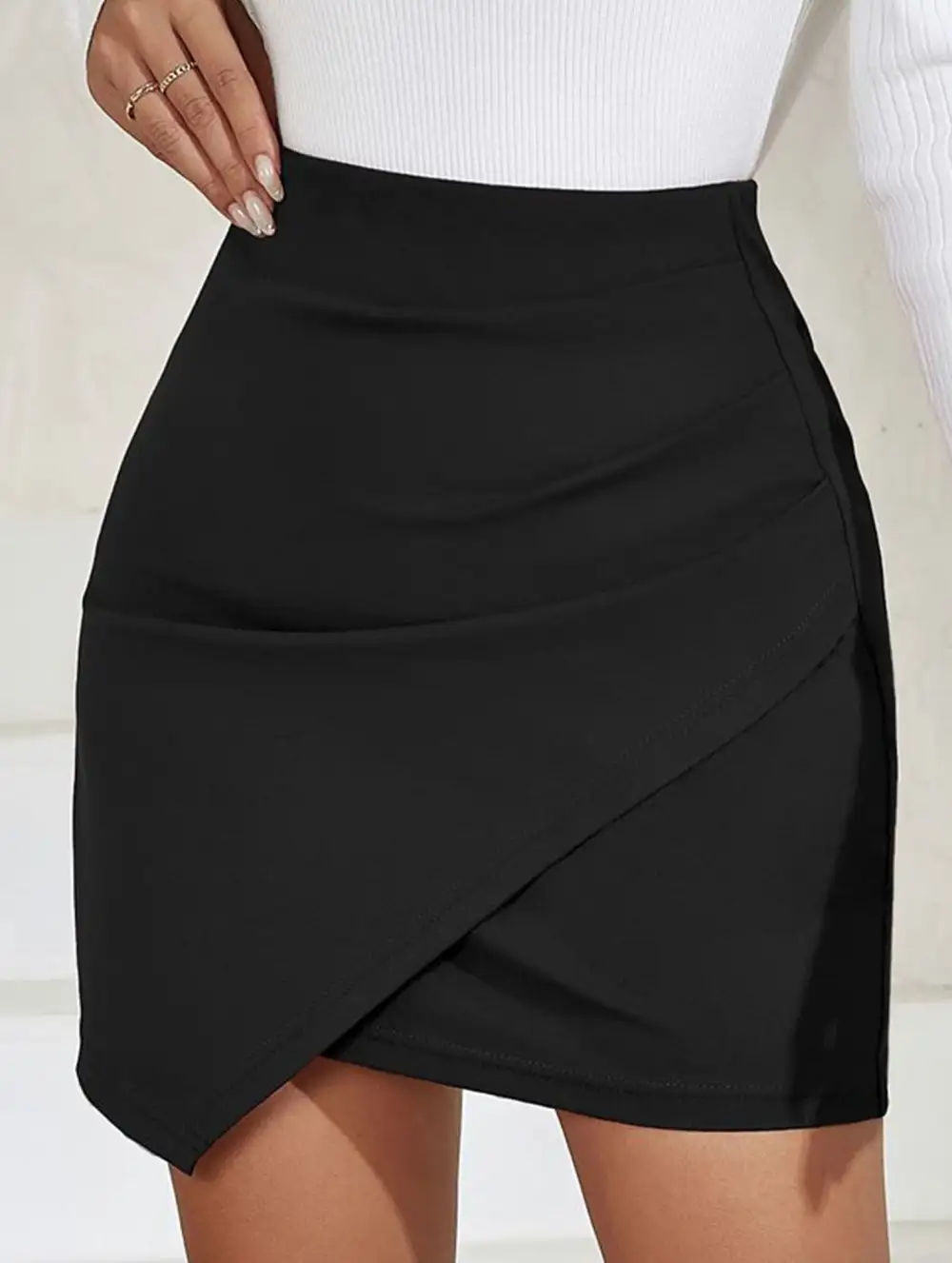 Ruched High Waist Bodycon Mini Skirt