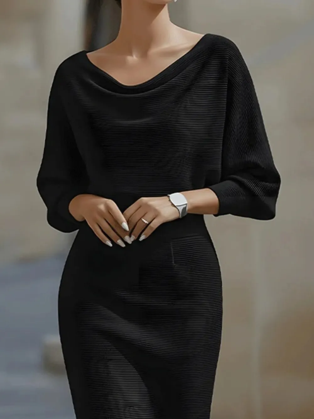 Clean Line Knit Sweater Dress