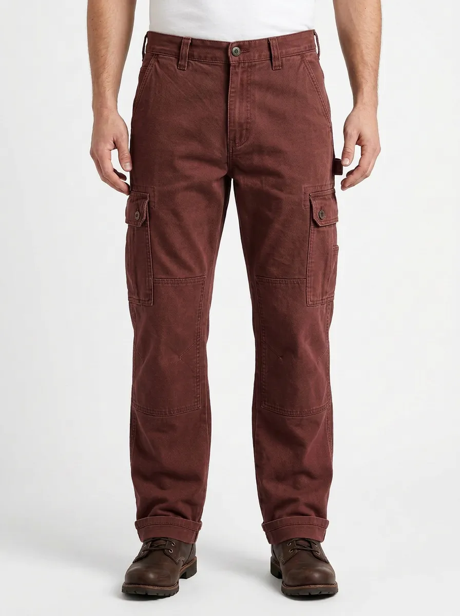Men's Olive Green Multi-Pocket Utility Cargo Pants
