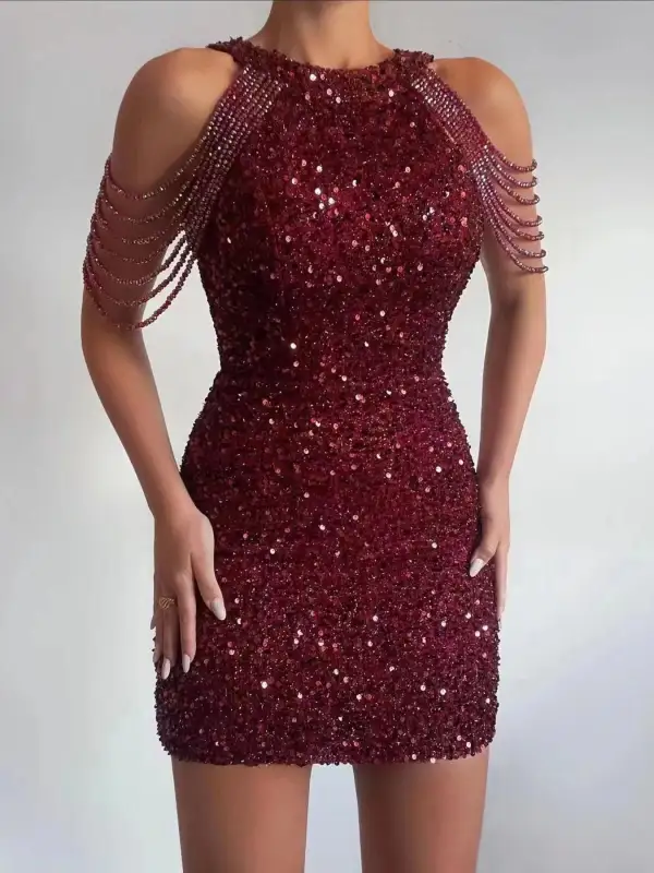 Soft Touch Sequin Mini Dress