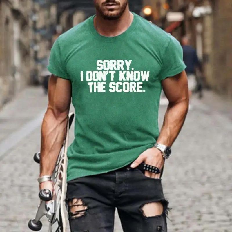 Men's Baseball Sorry I Don't Know The Score Print T-Shirt