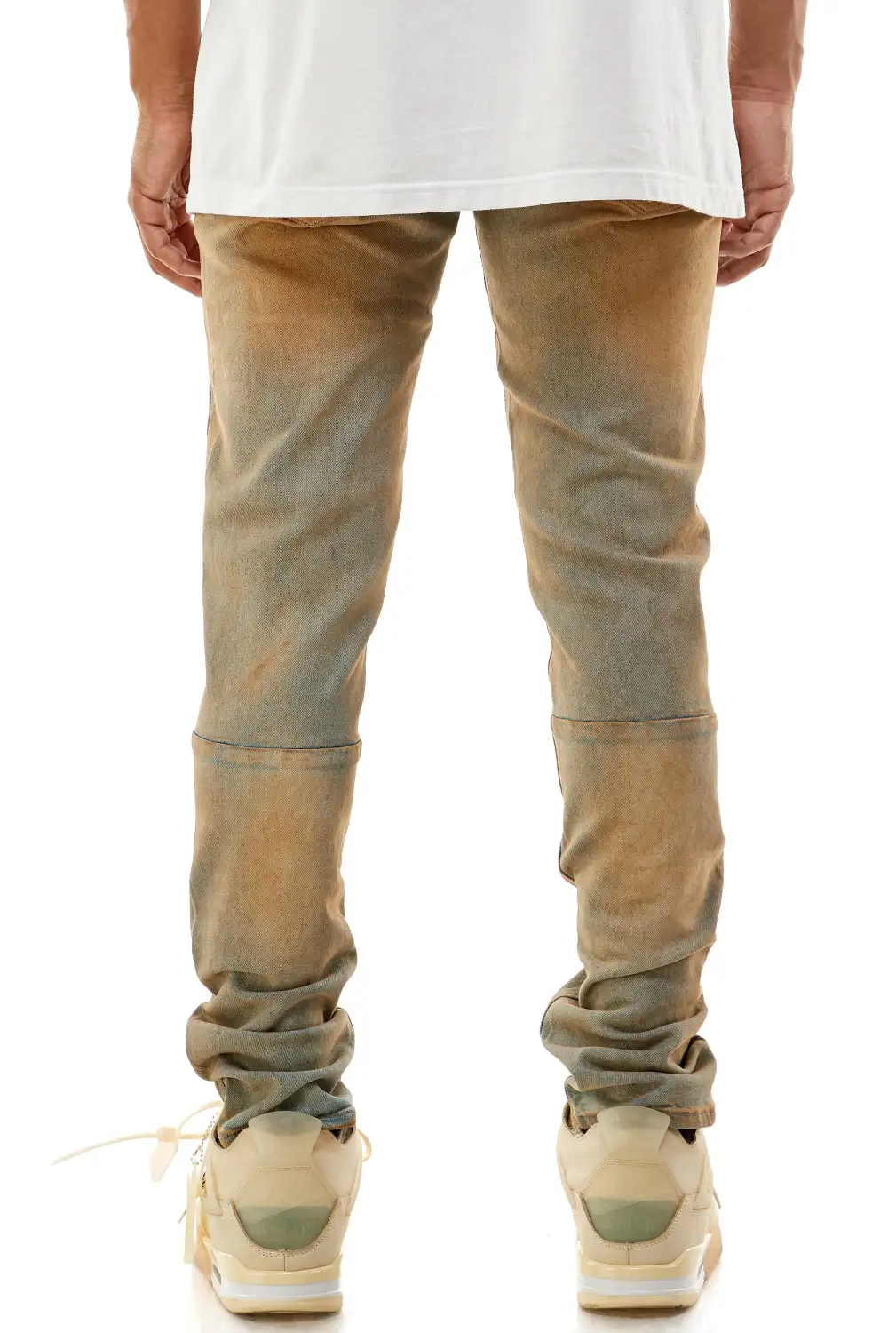 Men's Utility Skinny Distressed Patchwork Jeans