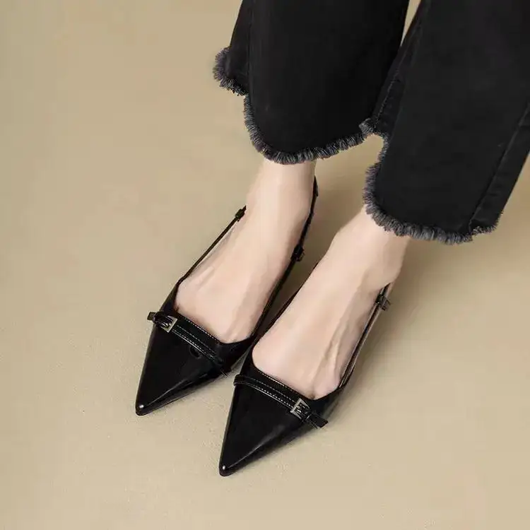 Leather Pointed-Toe Pumps