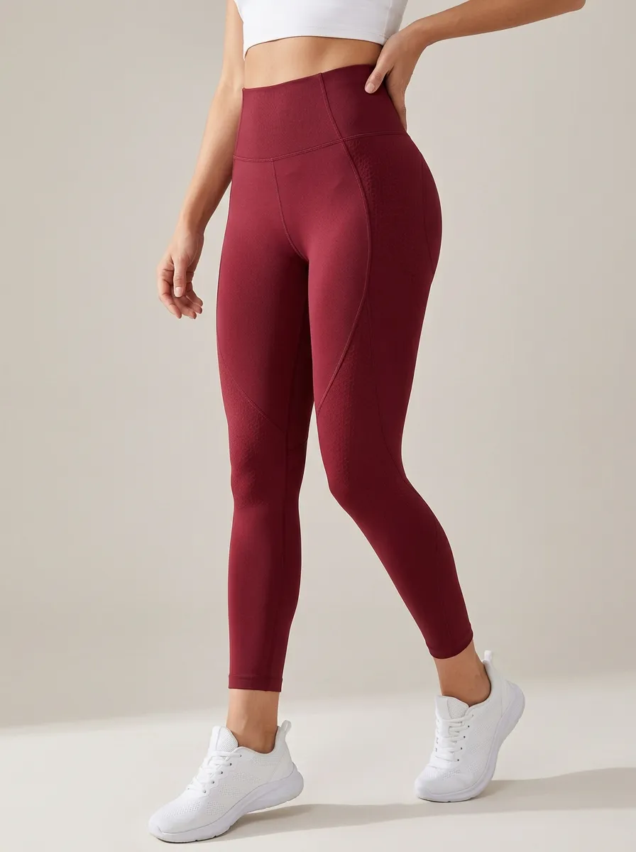 Pocket Detail Textured High Waist Shaping Leggings