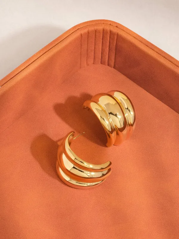 Layered Spiral Statement Earrings