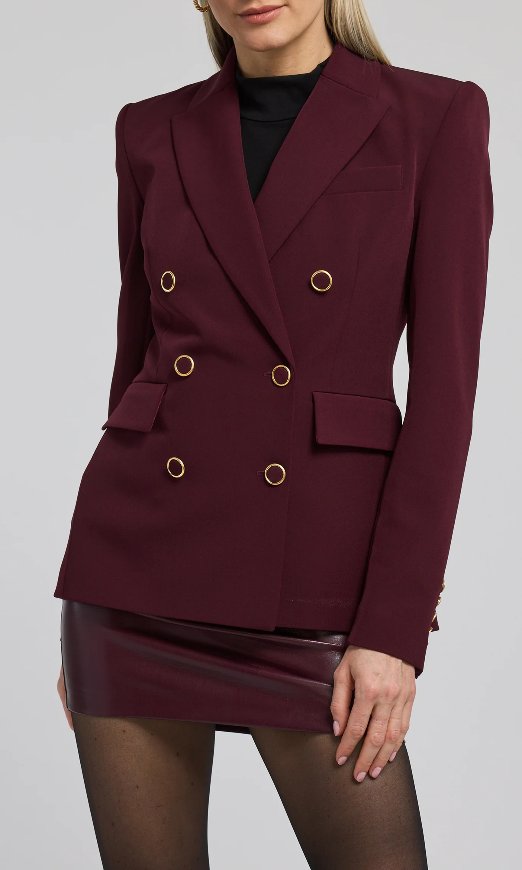 Liver-Red Vegan Leather Skirt