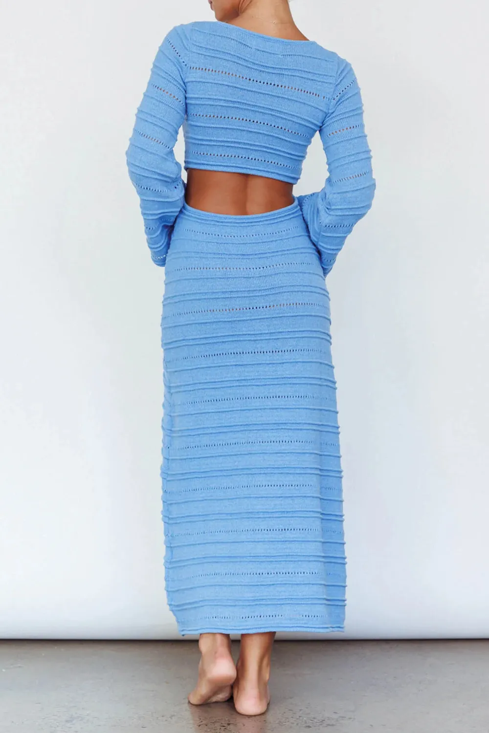 Fashionable Trumpet Sleeve Long Dress