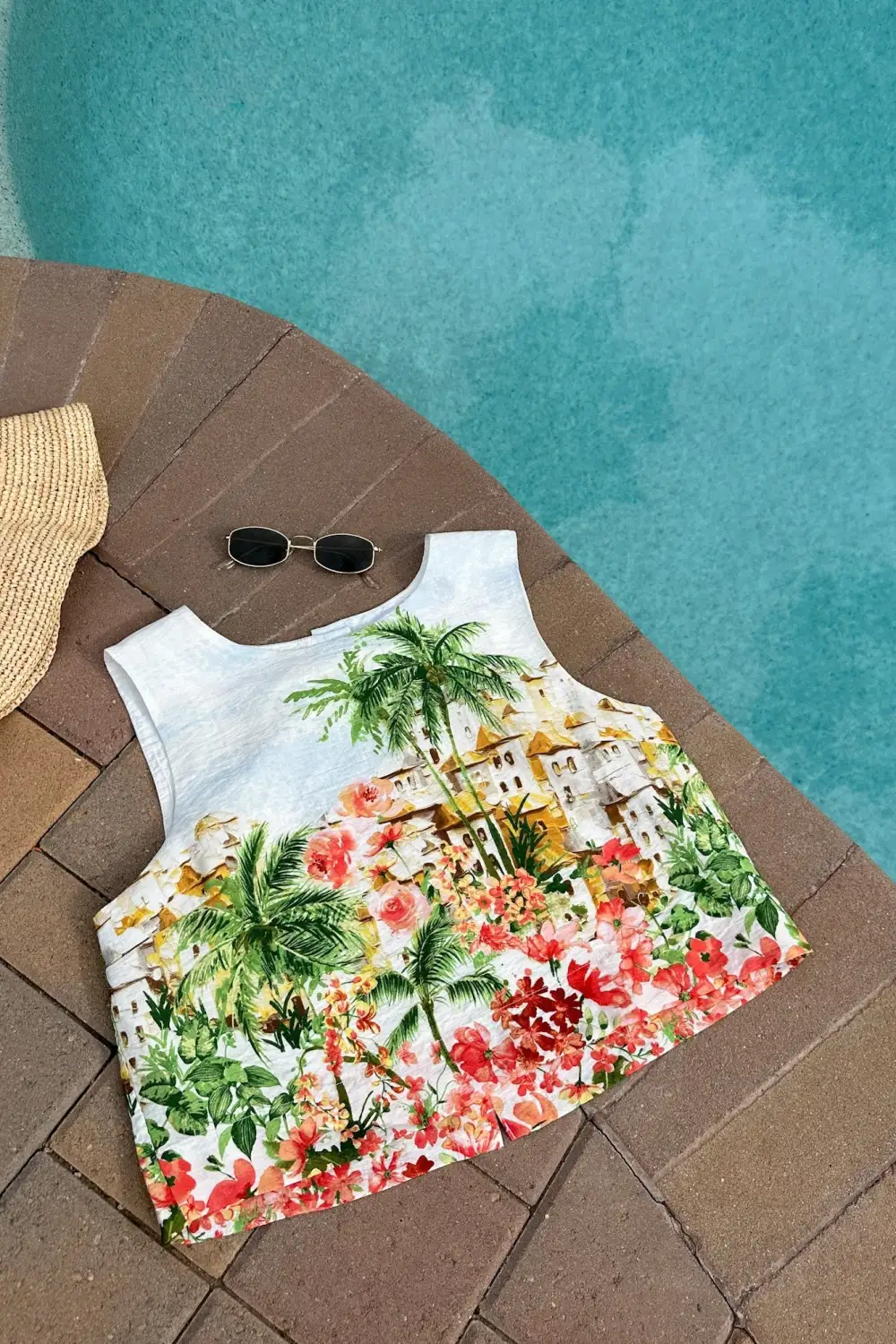 Soft Structure Printed Satin Top