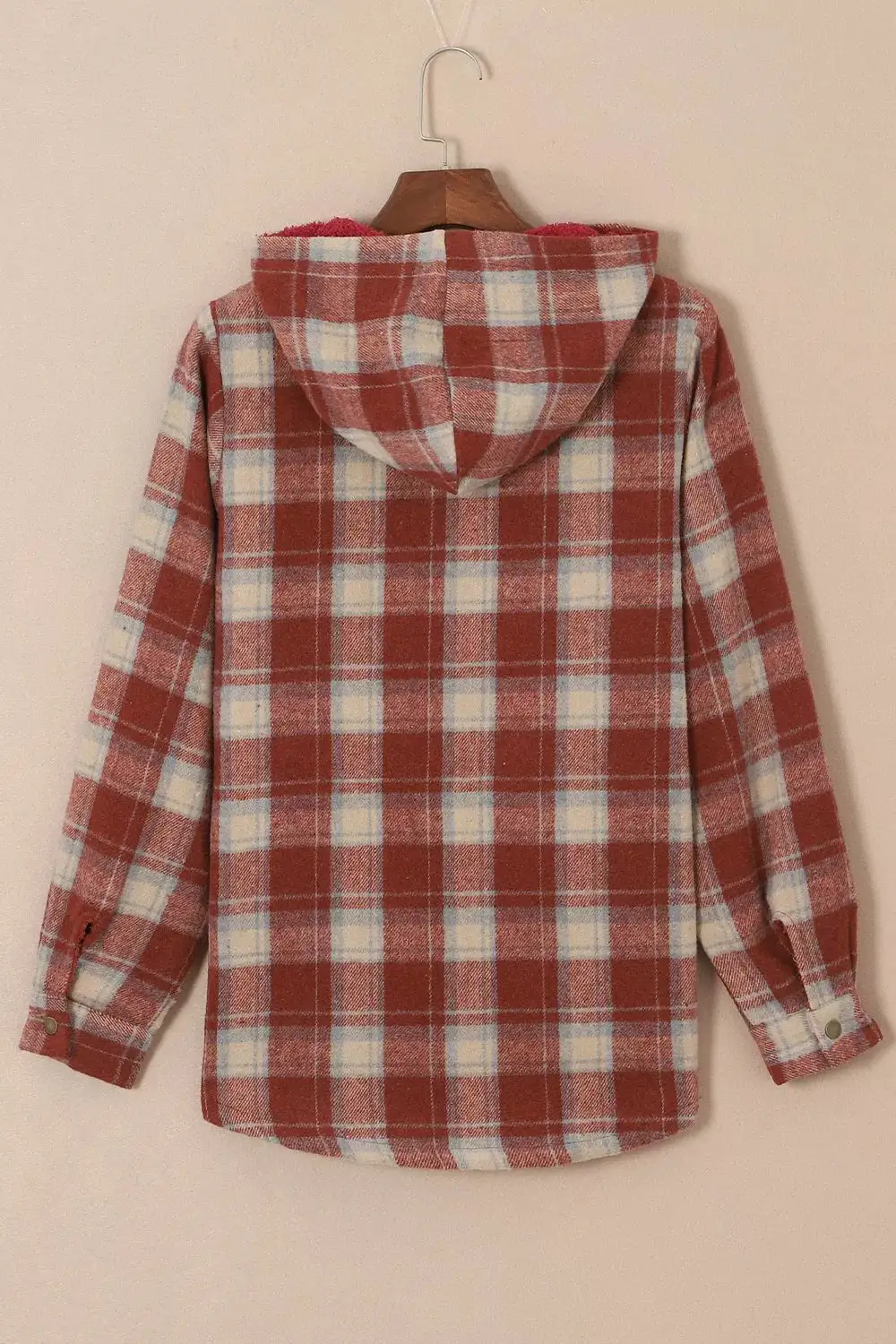 Fleece Lined Plaid Hooded Jacket