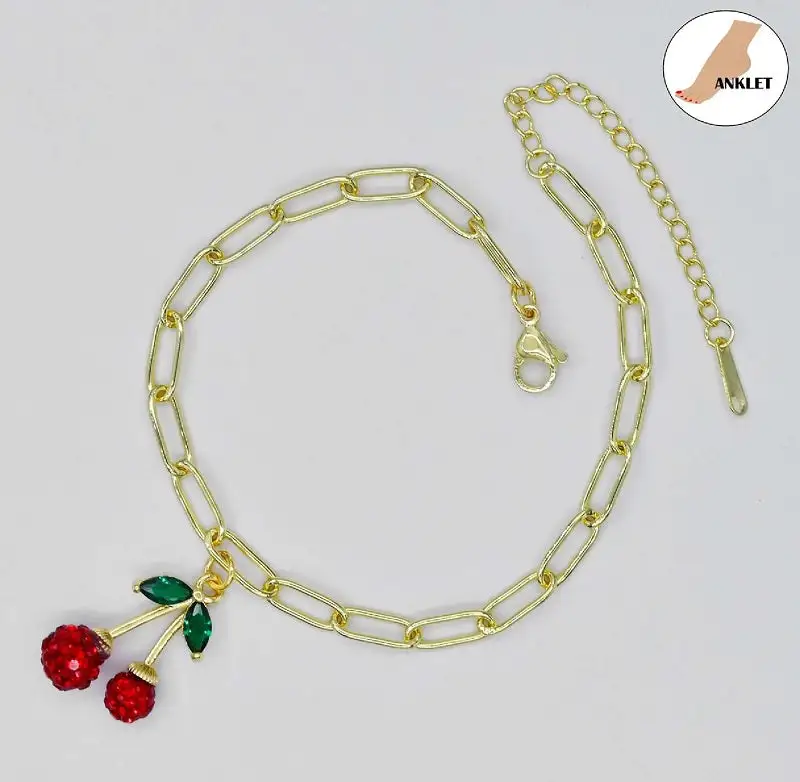 Refined Cherry Charm Anklet